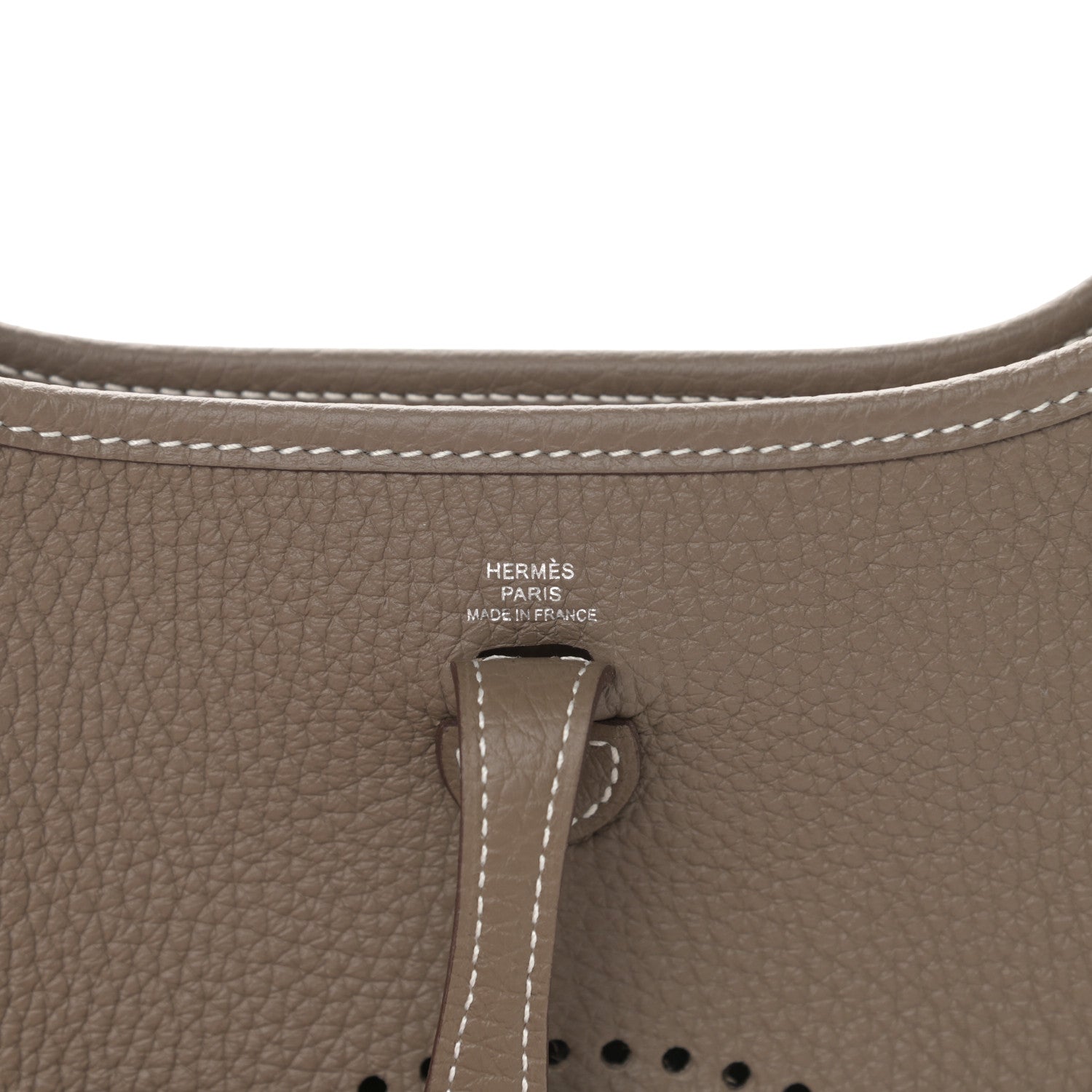 HERMÈS EVELYNE CLEMENCE LEATHER TPM ETOUPE BLEU INDIGO