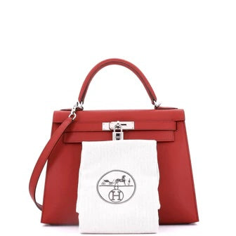 HERMÈS KELLY 32 EPSOM LEATHER ROUGE BAG