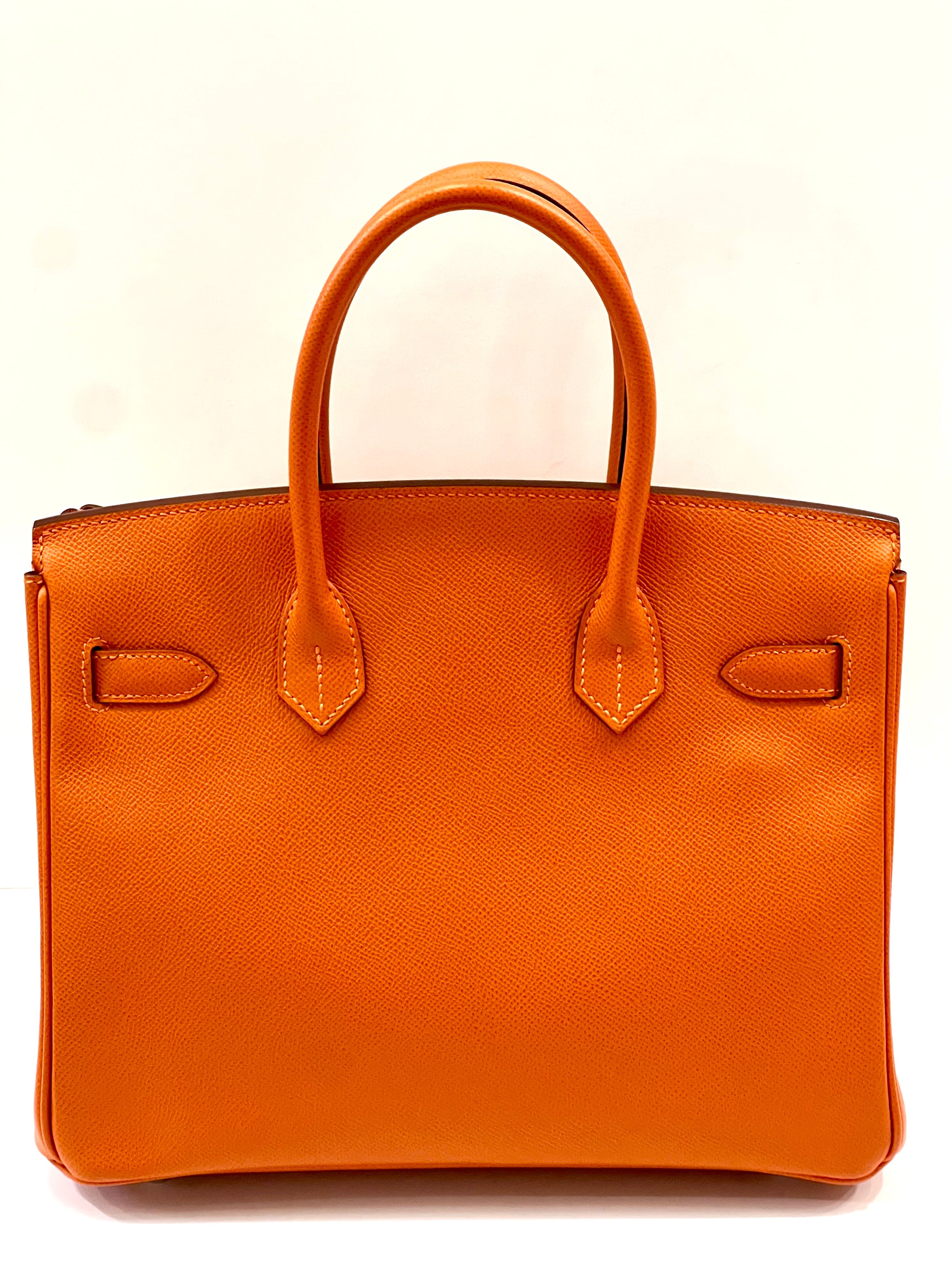HERMÈS EPSOM LEATHER BIRKIN 30 HANDBAG IN APRICOT