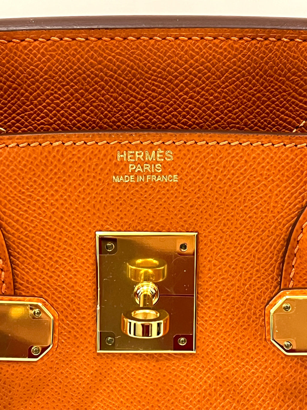 HERMÈS EPSOM LEATHER BIRKIN 30 HANDBAG IN APRICOT