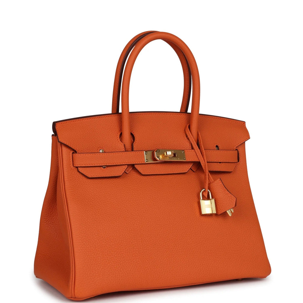 HERMÈS EPSOM LEATHER BIRKIN 30 HANDBAG IN APRICOT