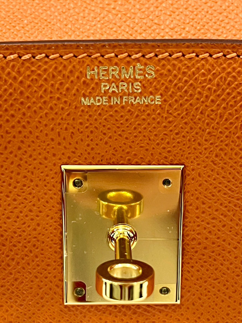 HERMÈS EPSOM LEATHER BIRKIN 30 HANDBAG IN APRICOT