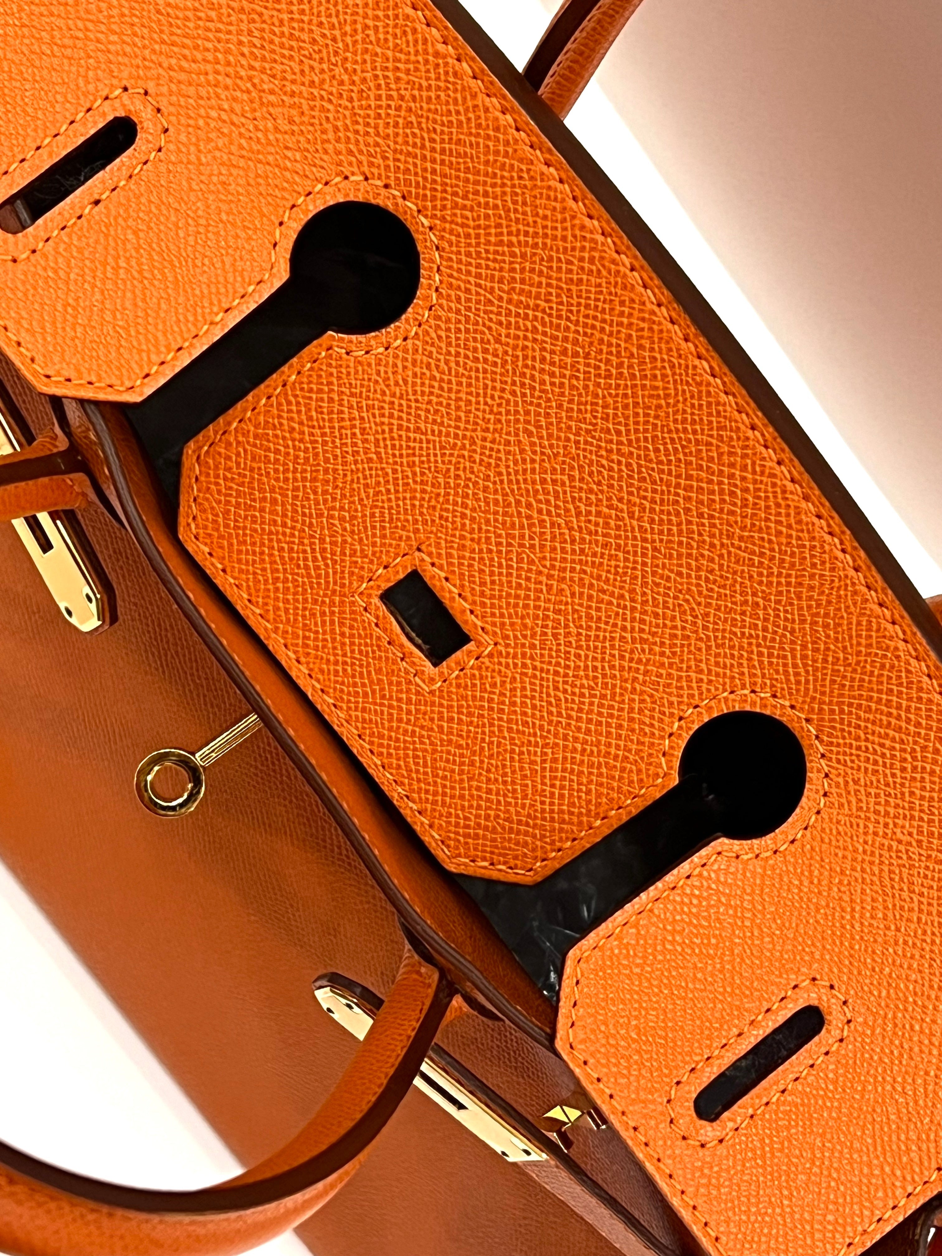 HERMÈS EPSOM LEATHER BIRKIN 30 HANDBAG IN APRICOT