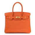 HERMÈS EPSOM LEATHER BIRKIN 30 HANDBAG IN APRICOT