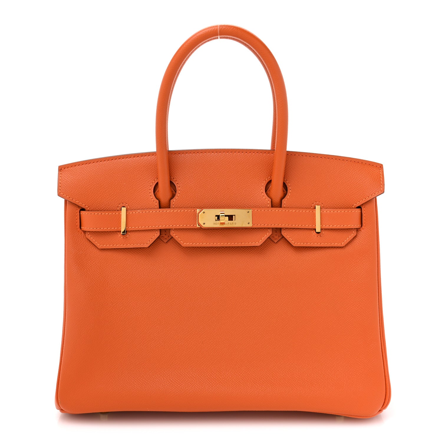 HERMÈS EPSOM LEATHER BIRKIN 30 HANDBAG IN APRICOT