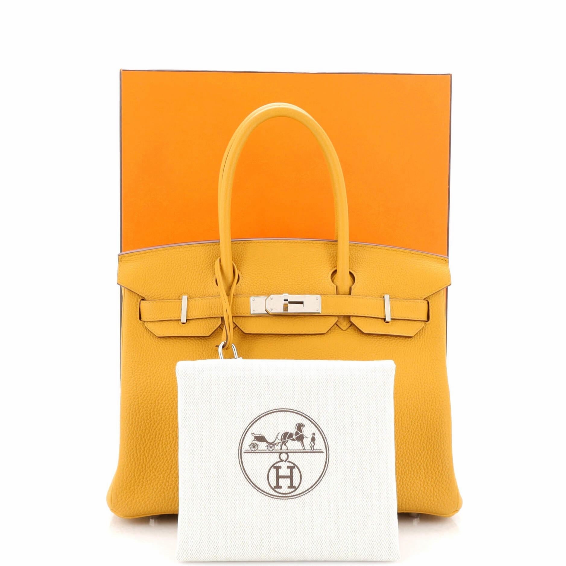 HERMÈS EPSOM LEATHER JAUNE AMBRE BIRKIN 30 HANDBAG