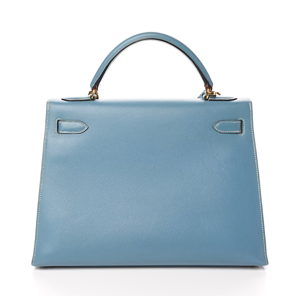 HERMÈS KELLY SELLIER 35 EPSOM LEATHER IN BLUE JEAN-HS