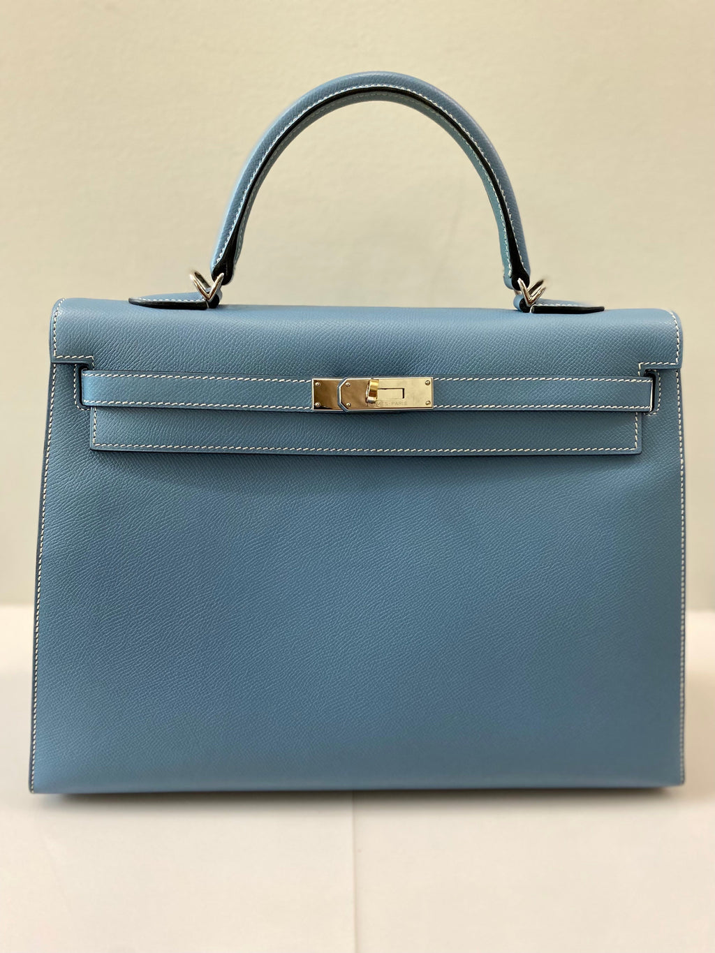 HERMÈS KELLY SELLIER 35 EPSOM LEATHER IN BLUE JEAN-HS