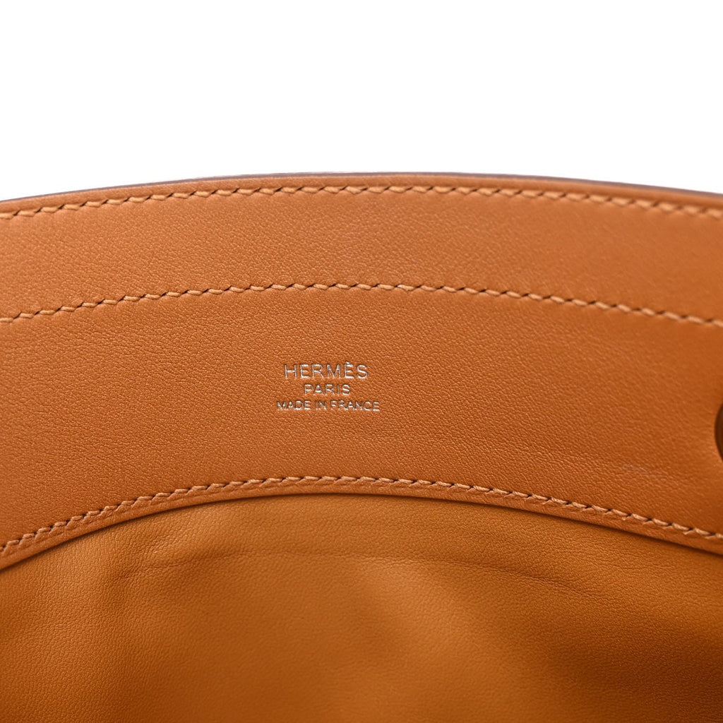 HERMÈS ALINE MILO SWIFT LAMBSKIN LEATHER MINI BAG JAUNE D'OR