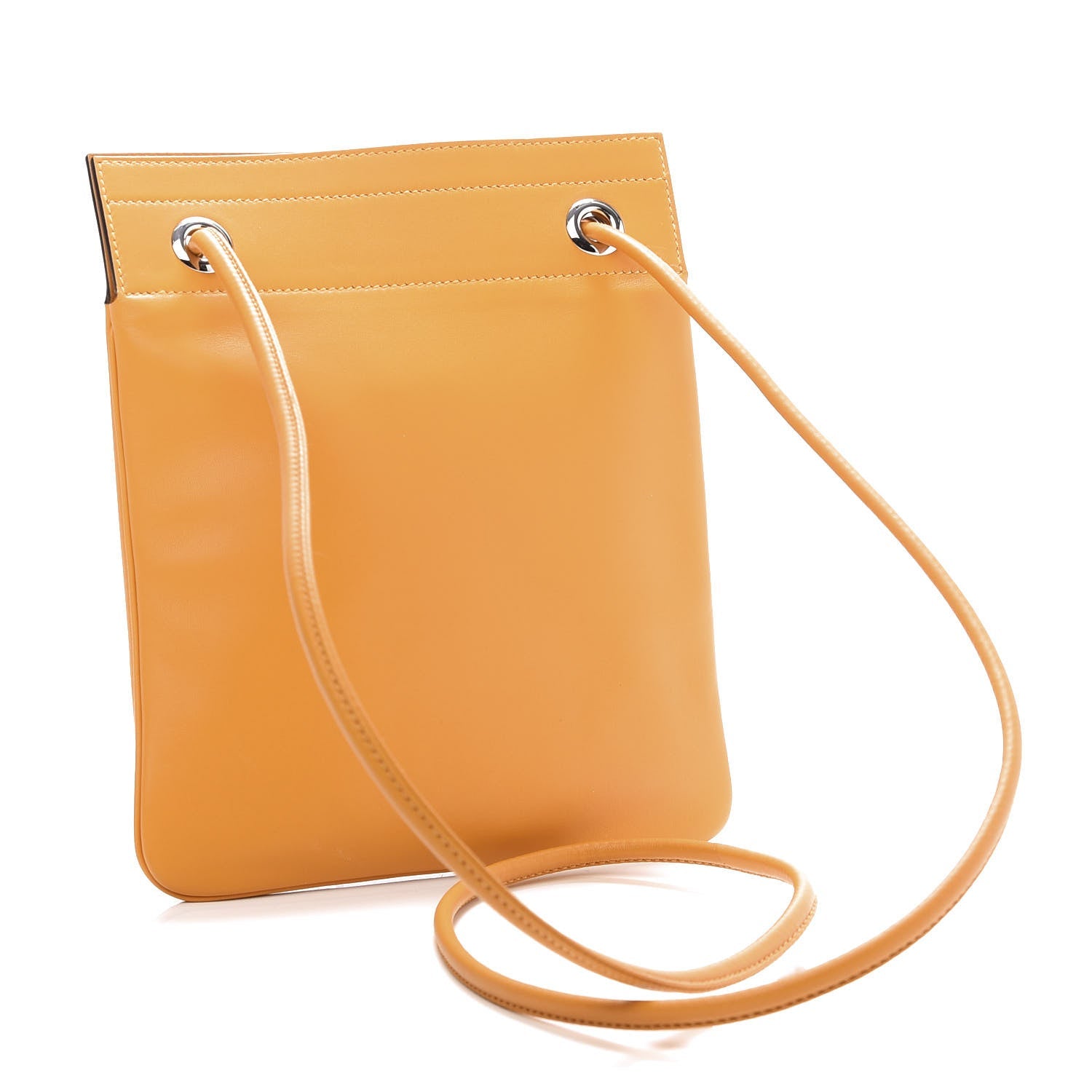 HERMÈS ALINE MILO SWIFT LAMBSKIN LEATHER MINI BAG JAUNE D'OR