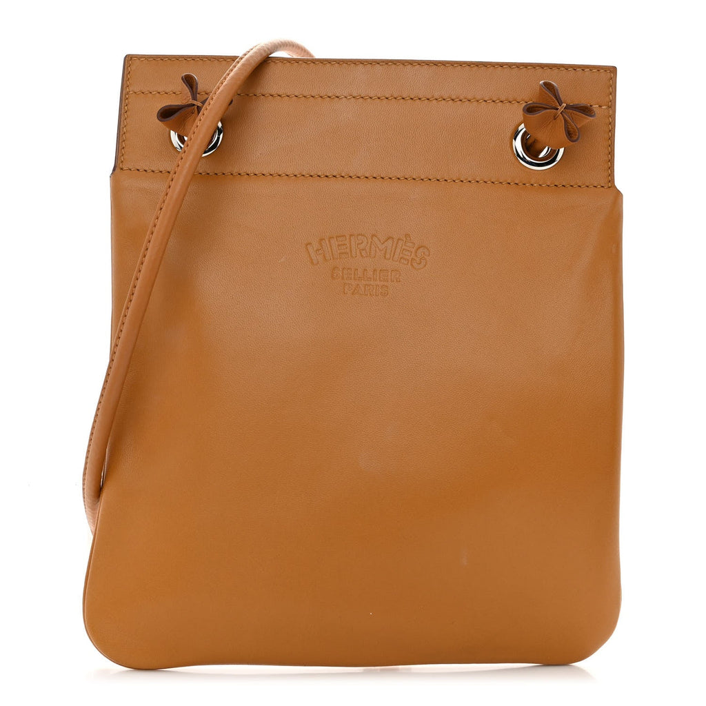 HERMÈS ALINE MILO SWIFT LAMBSKIN LEATHER MINI BAG JAUNE D'OR