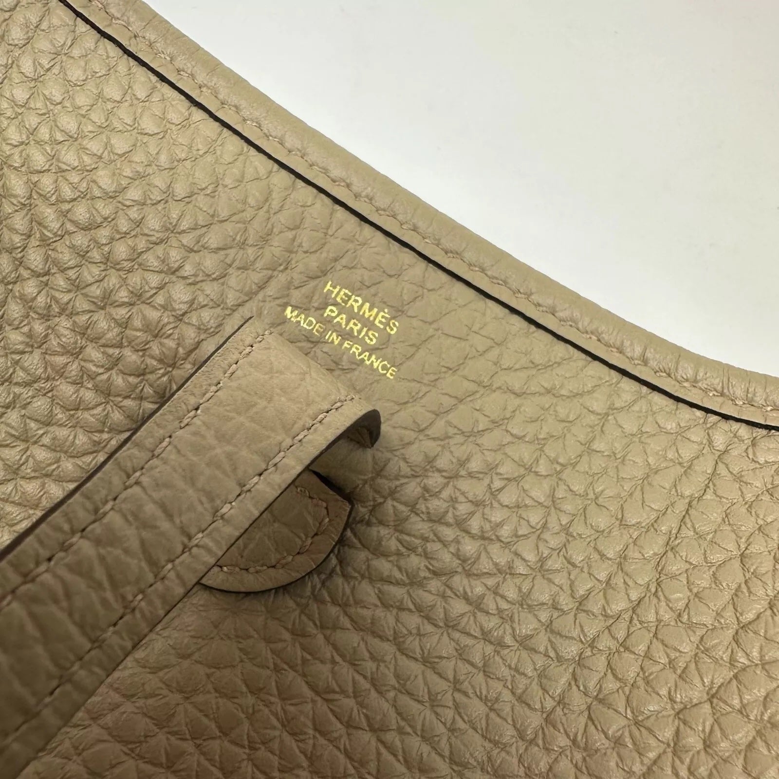 HERMÈS CLEMENCE LEATHER MINI EVELYNE CROSSBODY BAG