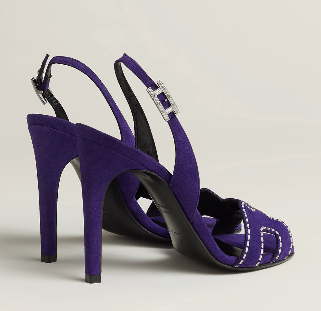 HERMÈS SUEDE GOATSKIN LEATHER HOLY 105 SANDALS