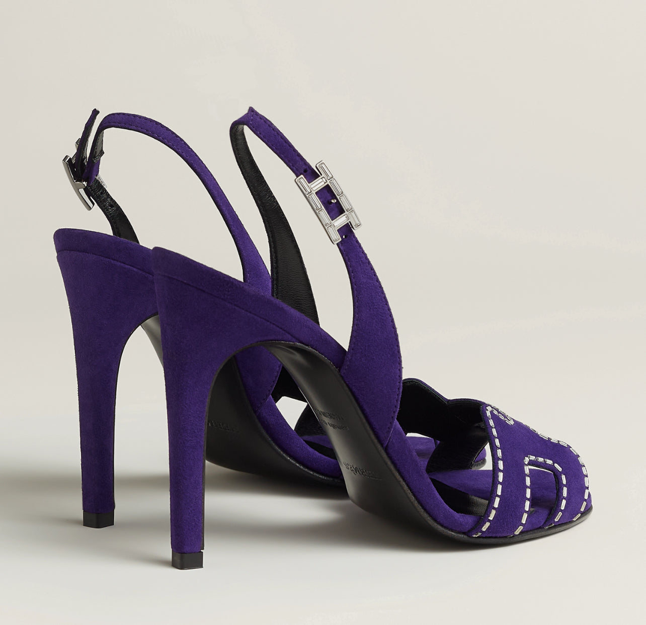 HERMÈS SUEDE GOATSKIN LEATHER HOLY 105 SANDALS
