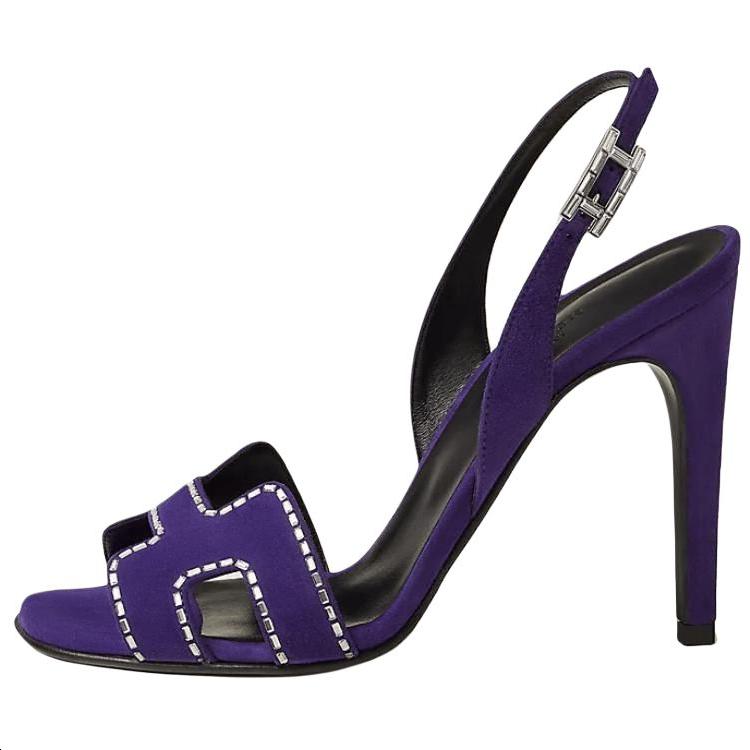 HERMÈS SUEDE GOATSKIN LEATHER HOLY 105 SANDALS