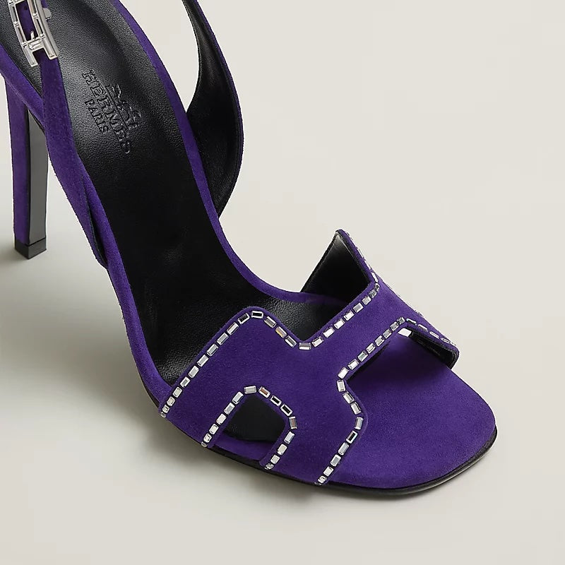 HERMÈS SUEDE GOATSKIN LEATHER HOLY 105 SANDALS