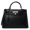 HERMÈS PHW KELLY 32 SWIFT LEATHER SHOULDER BAG