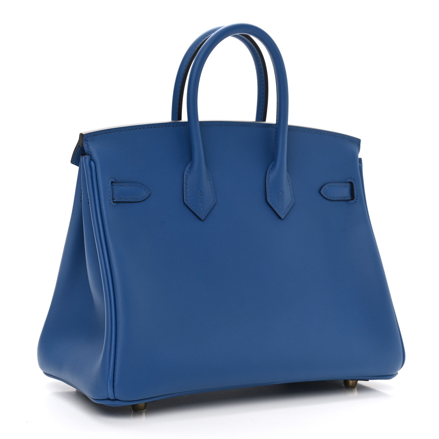 HERMÈS SWIFT LEATHER BIRKIN 25 BLUE HANDBAG