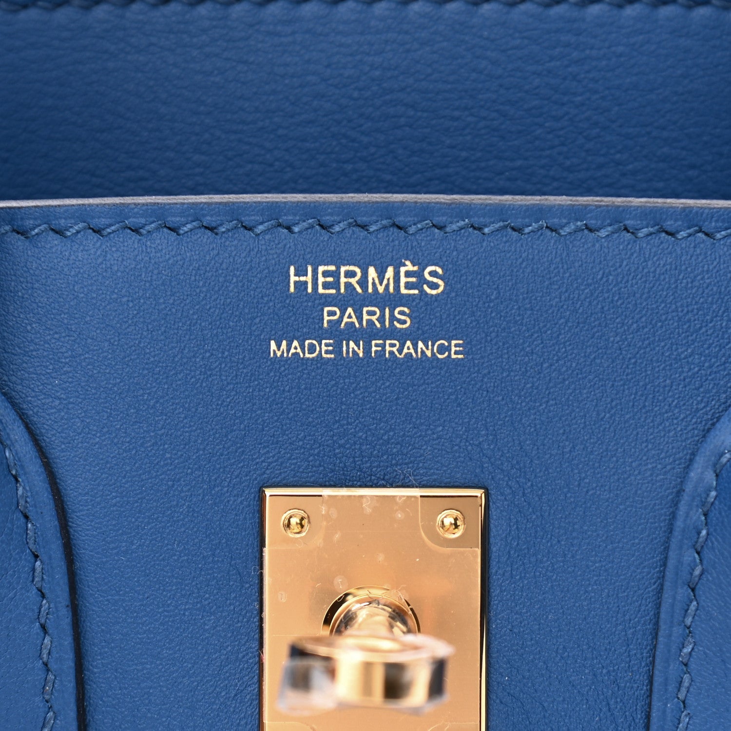 HERMÈS SWIFT LEATHER BIRKIN 25 BLUE HANDBAG