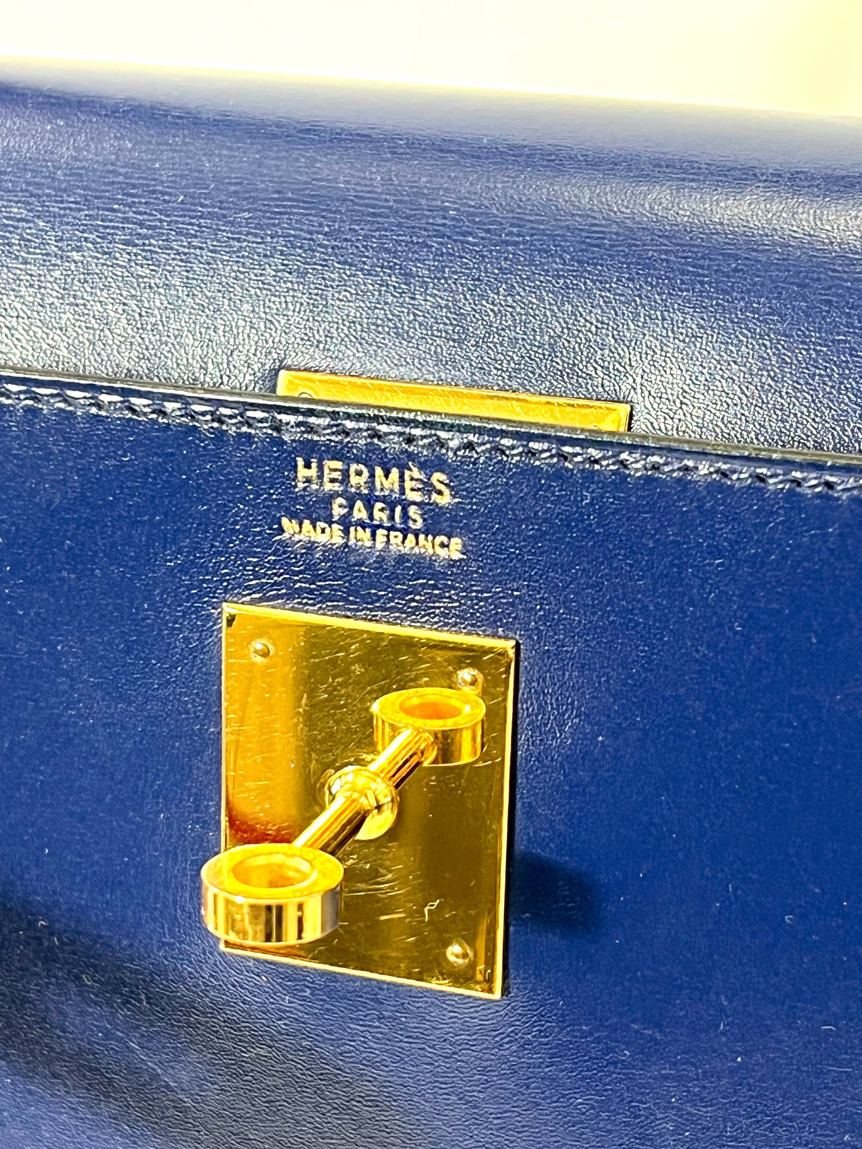 HERMÈS TADELAKT BOX LEATHER VINTAGE KELLY SELLIER 32 BAG