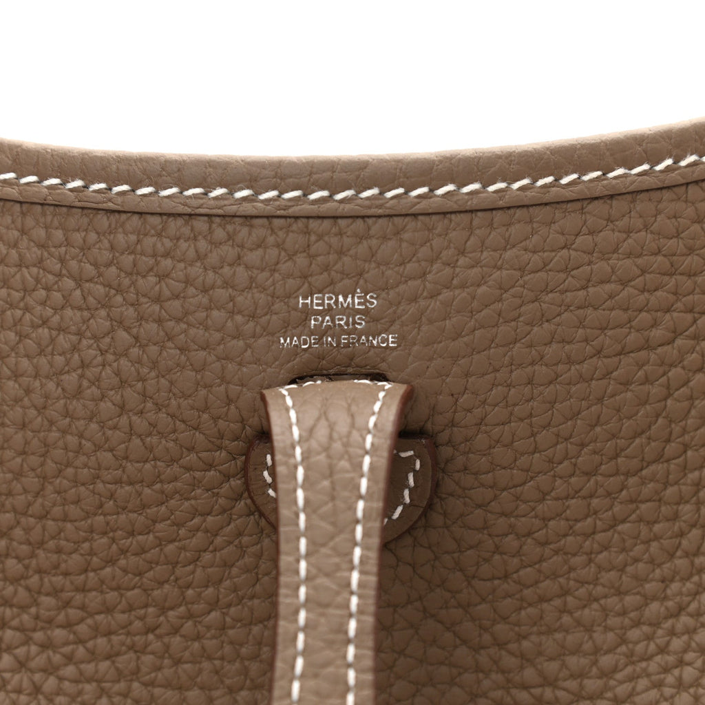 HERMÈS TAURILLON CLEMENCE AMAZONE EVELYNE TPM BAG  ETOUPE BLEU INDIGO