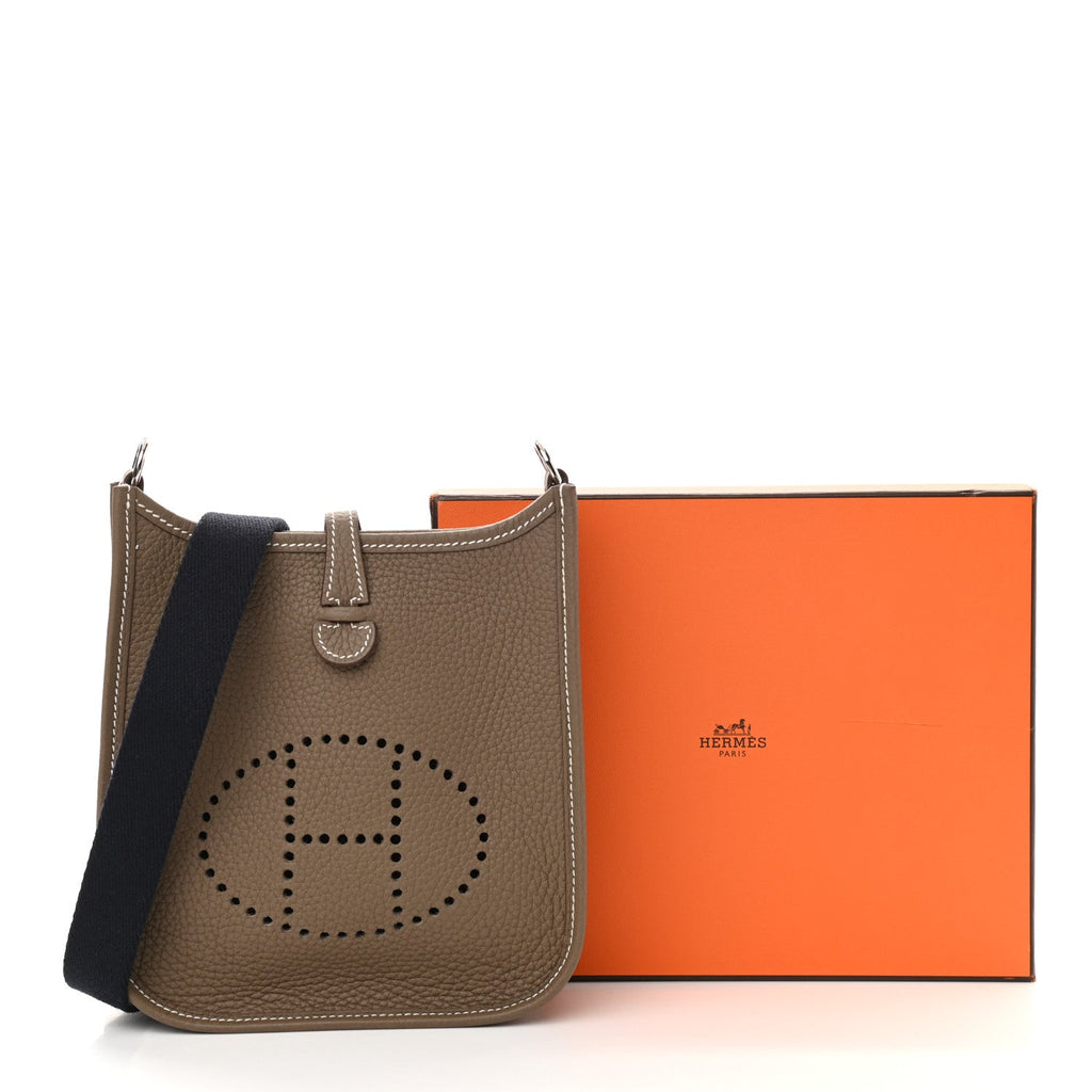 HERMÈS TAURILLON CLEMENCE AMAZONE EVELYNE TPM BAG  ETOUPE BLEU INDIGO