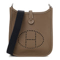 HERMÈS TAURILLON CLEMENCE AMAZONE EVELYNE TPM BAG  ETOUPE BLEU INDIGO
