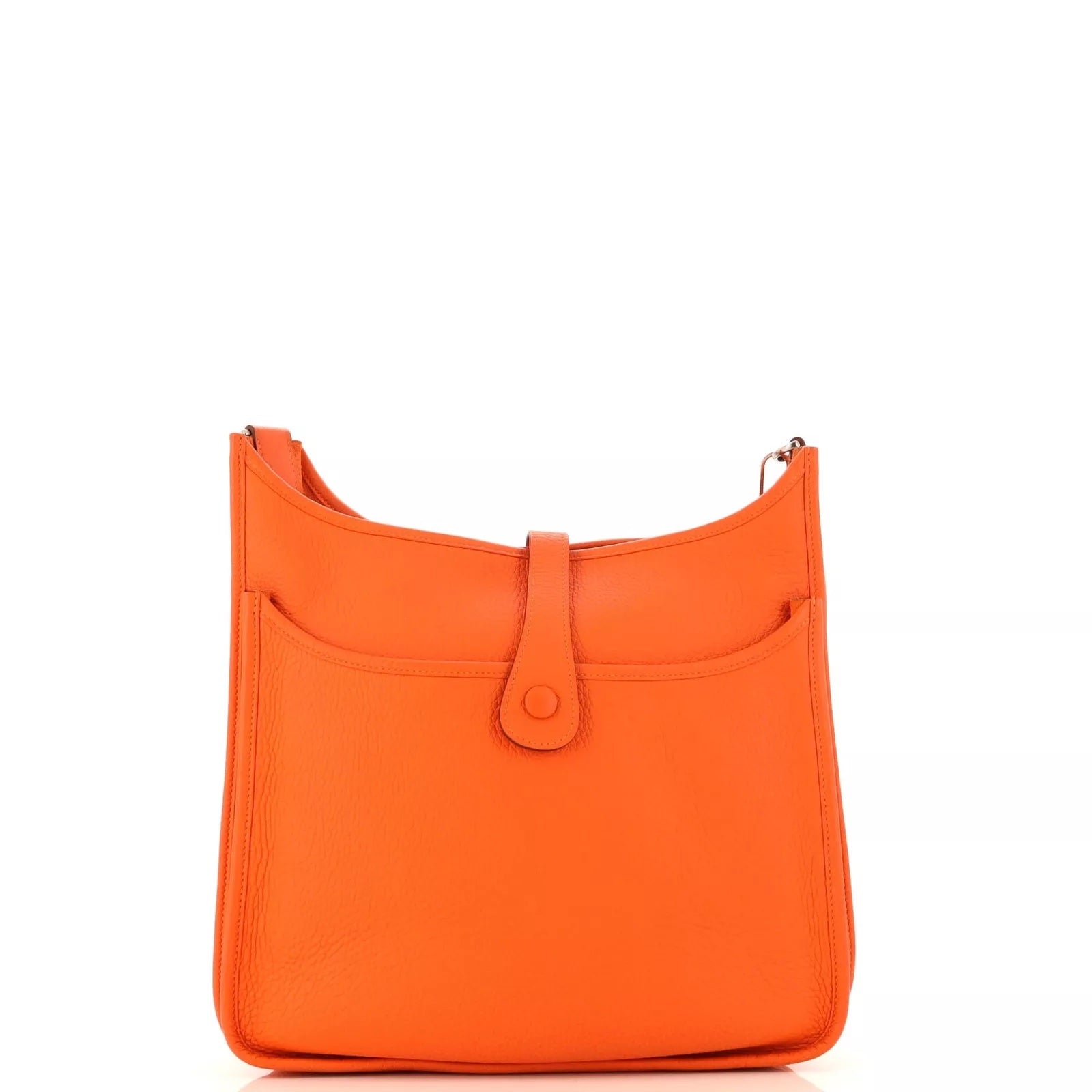 HERMÈS Orange Clemence Leather Evelyne III GM Bag