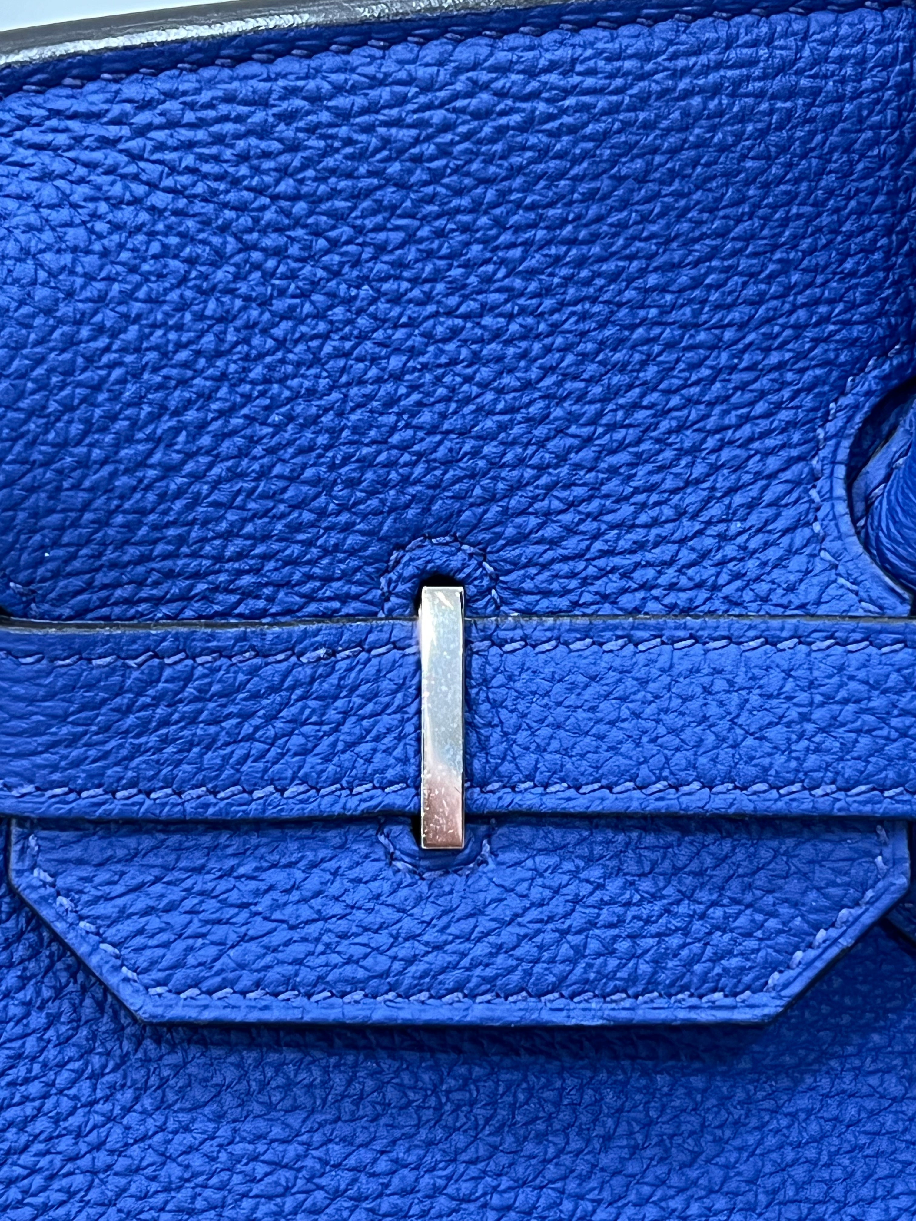 HERMÈS TOGO LEATHER BIRKIN 35 HANDBAG IN BLEU ELECTRIQUE