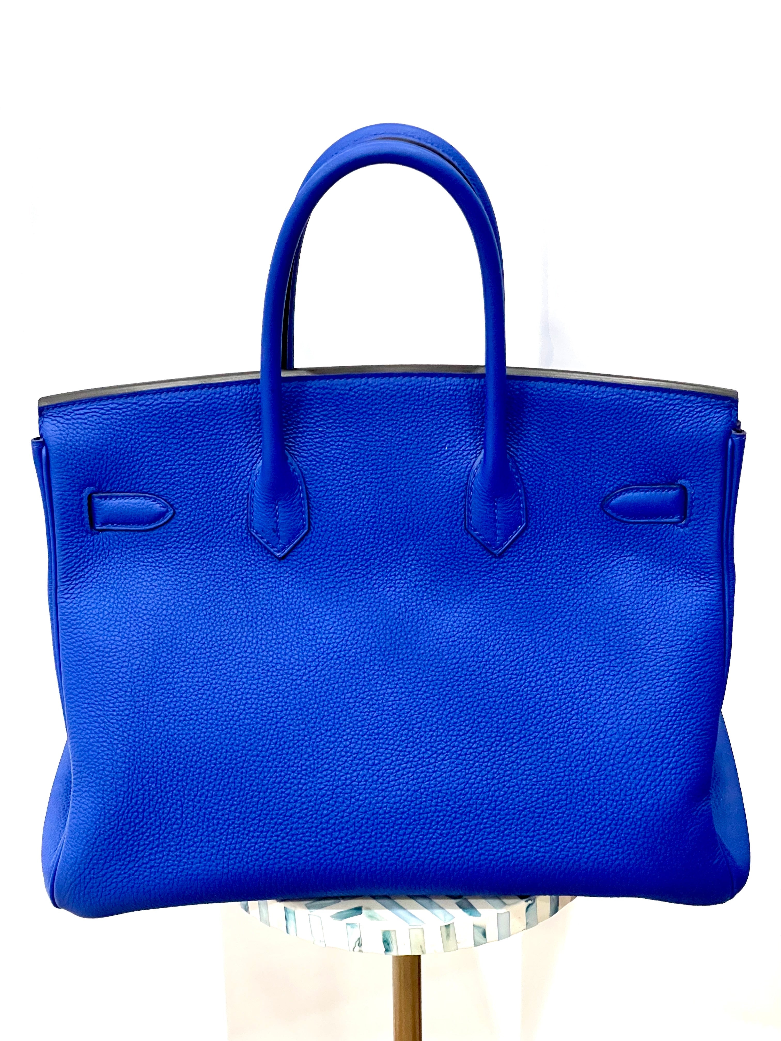 HERMÈS TOGO LEATHER BIRKIN 35 HANDBAG IN BLEU ELECTRIQUE