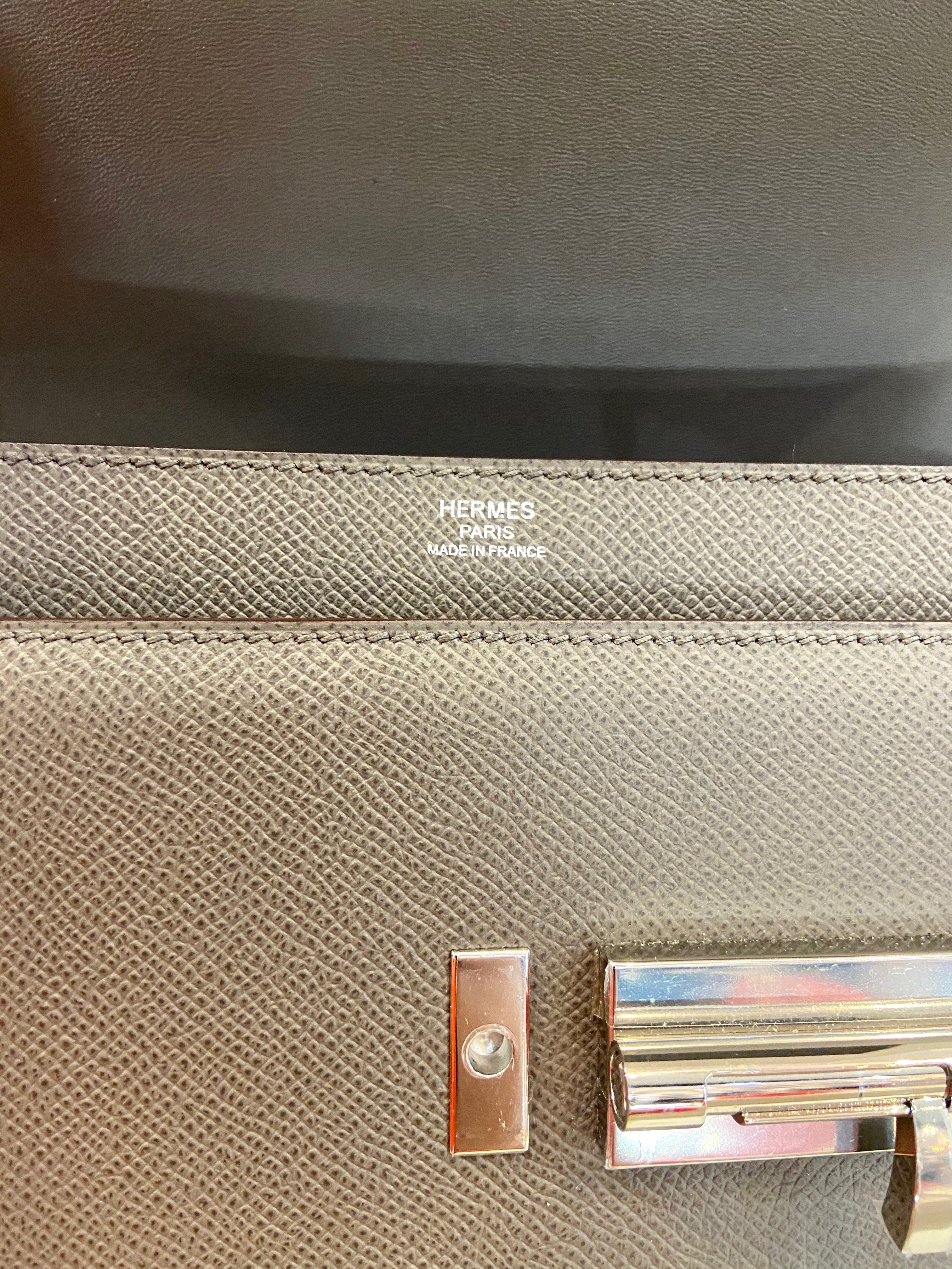 HERMÈS VERROU 21 EPSOM LEATHER SHOULDER BAG ETAIN