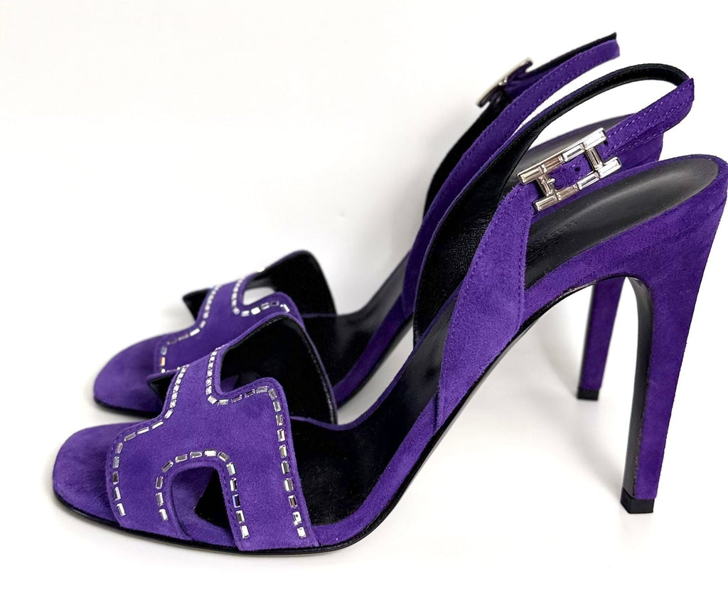 HERMÈS SUEDE GOATSKIN LEATHER HOLY 105 SANDALS