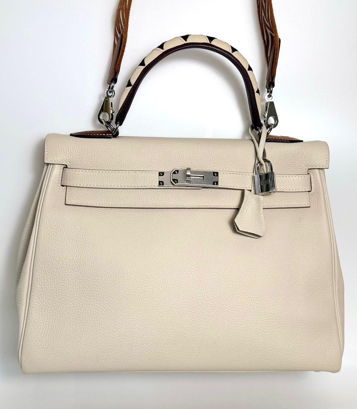 HERMÈS KELLY 32 RETOURNE “AU GALOP” TOGO LEATHER BAG