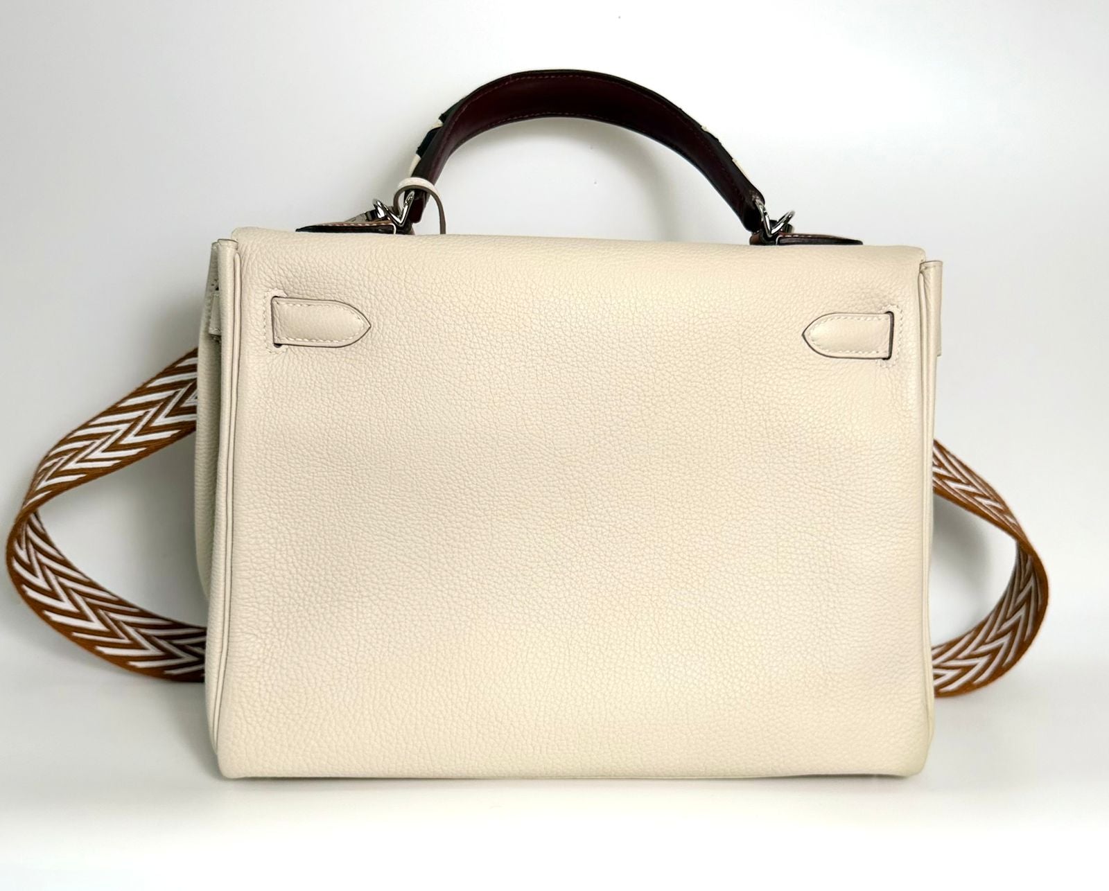 HERMÈS KELLY 32 RETOURNE “AU GALOP” TOGO LEATHER BAG