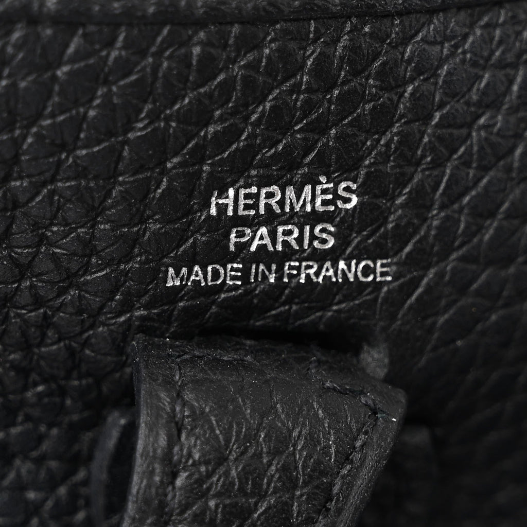 HERMÈS CLEMENCE MINI EVELYN TPM CROSSBODY BAG IN NOIR