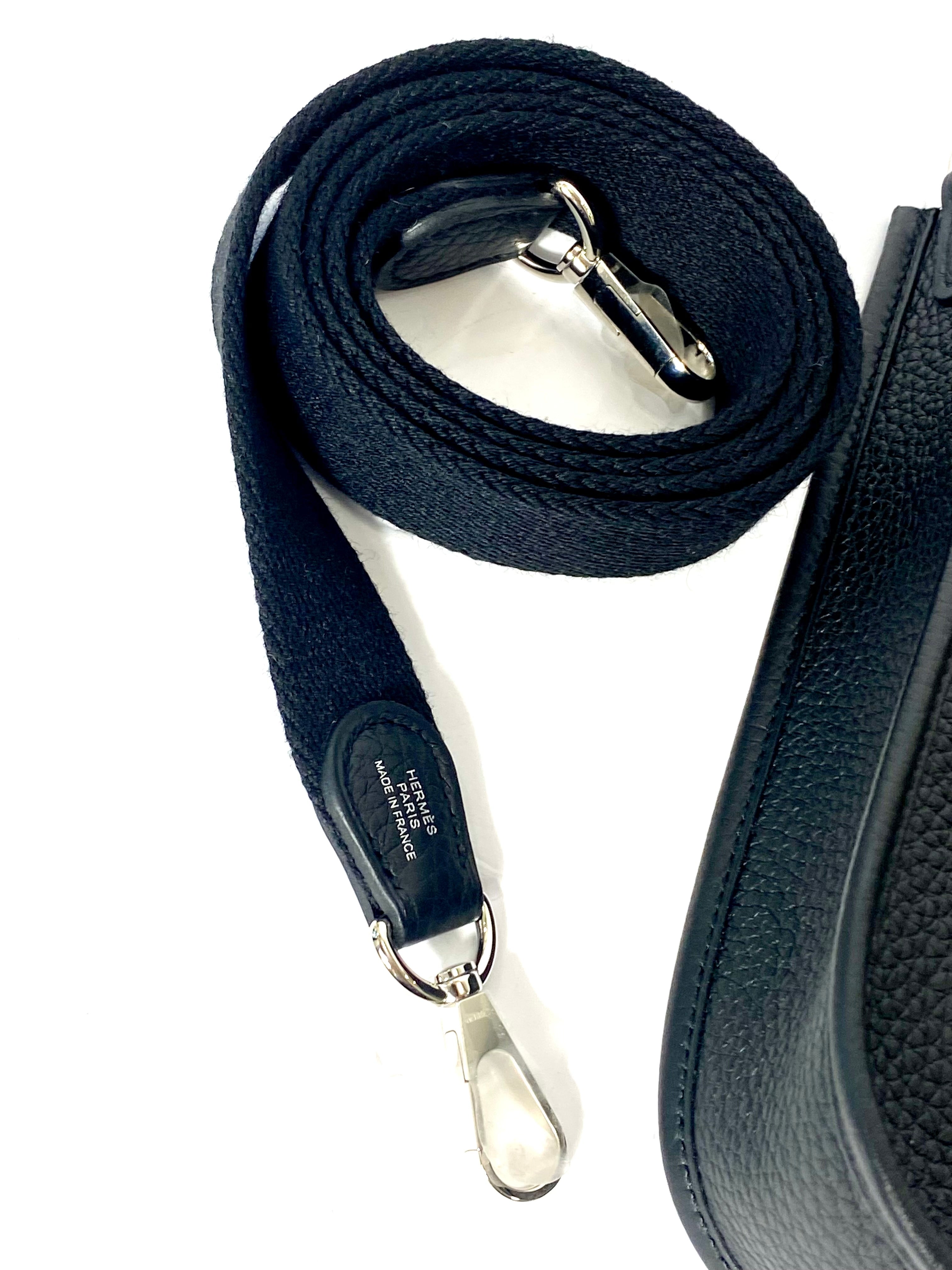 HERMÈS CLEMENCE MINI EVELYN TPM CROSSBODY BAG IN NOIR