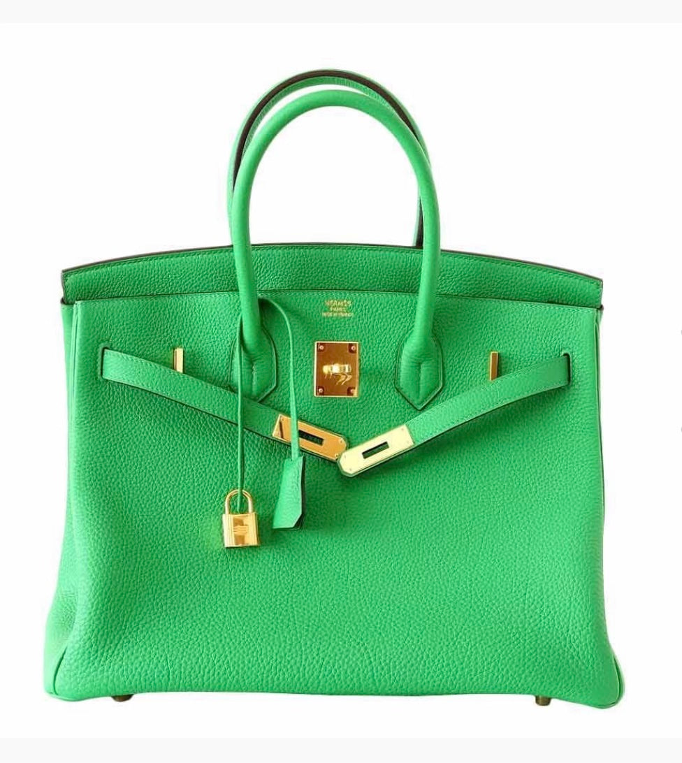 HERMÈS BIRKIN 35 BAMBOO TOGO LEATHER HANDBAG