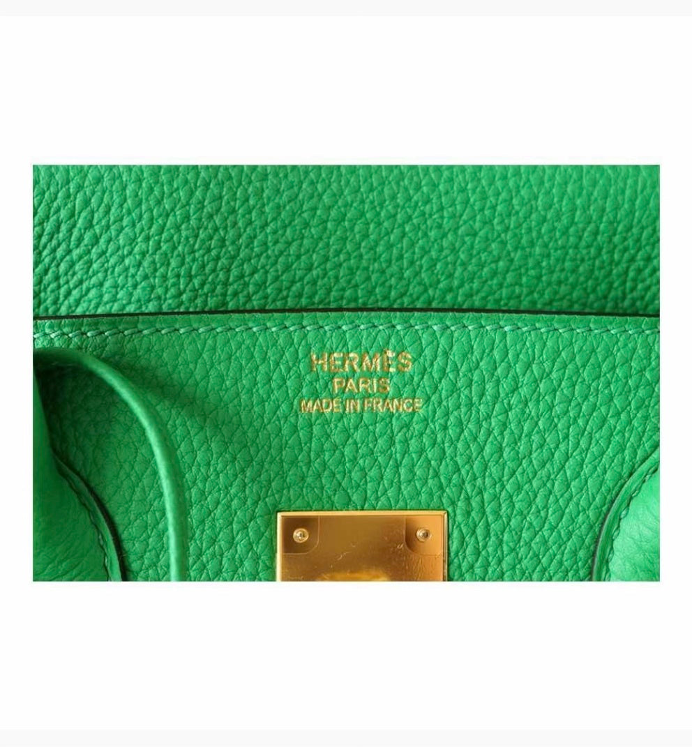 HERMÈS BIRKIN 35 BAMBOO TOGO LEATHER HANDBAG