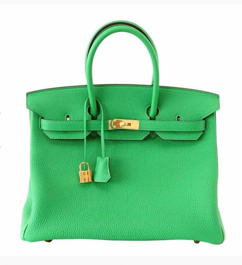 HERMÈS BIRKIN 35 BAMBOO TOGO LEATHER HANDBAG