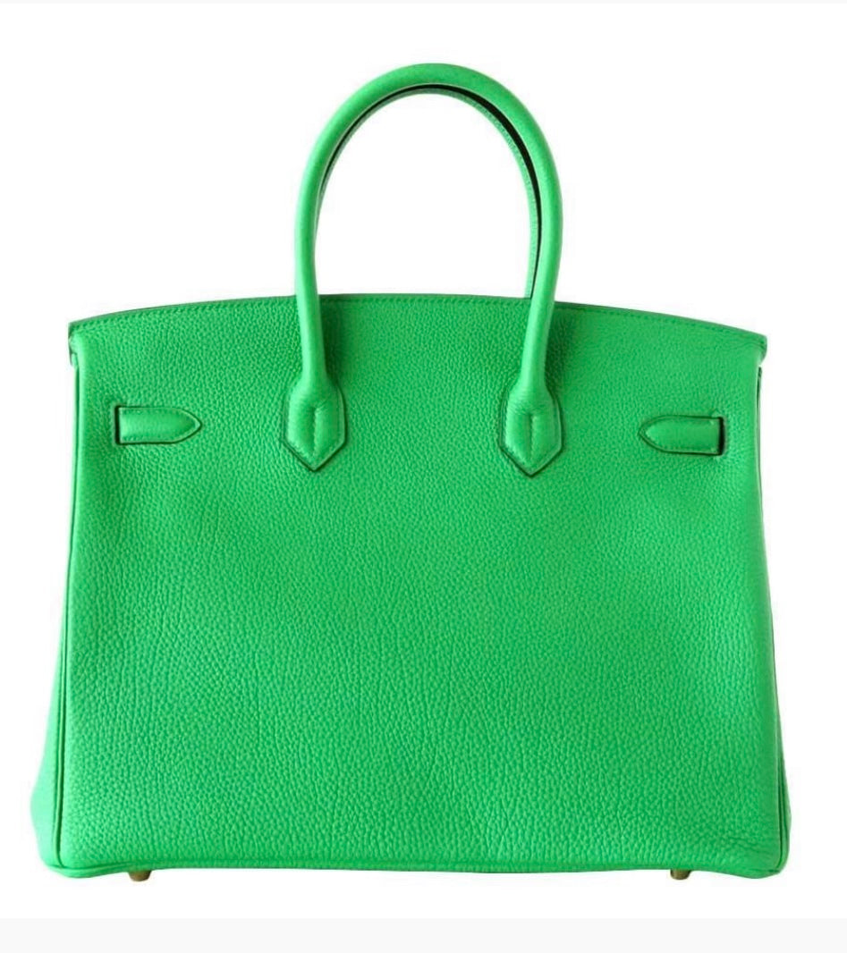 HERMÈS BIRKIN 35 BAMBOO TOGO LEATHER HANDBAG