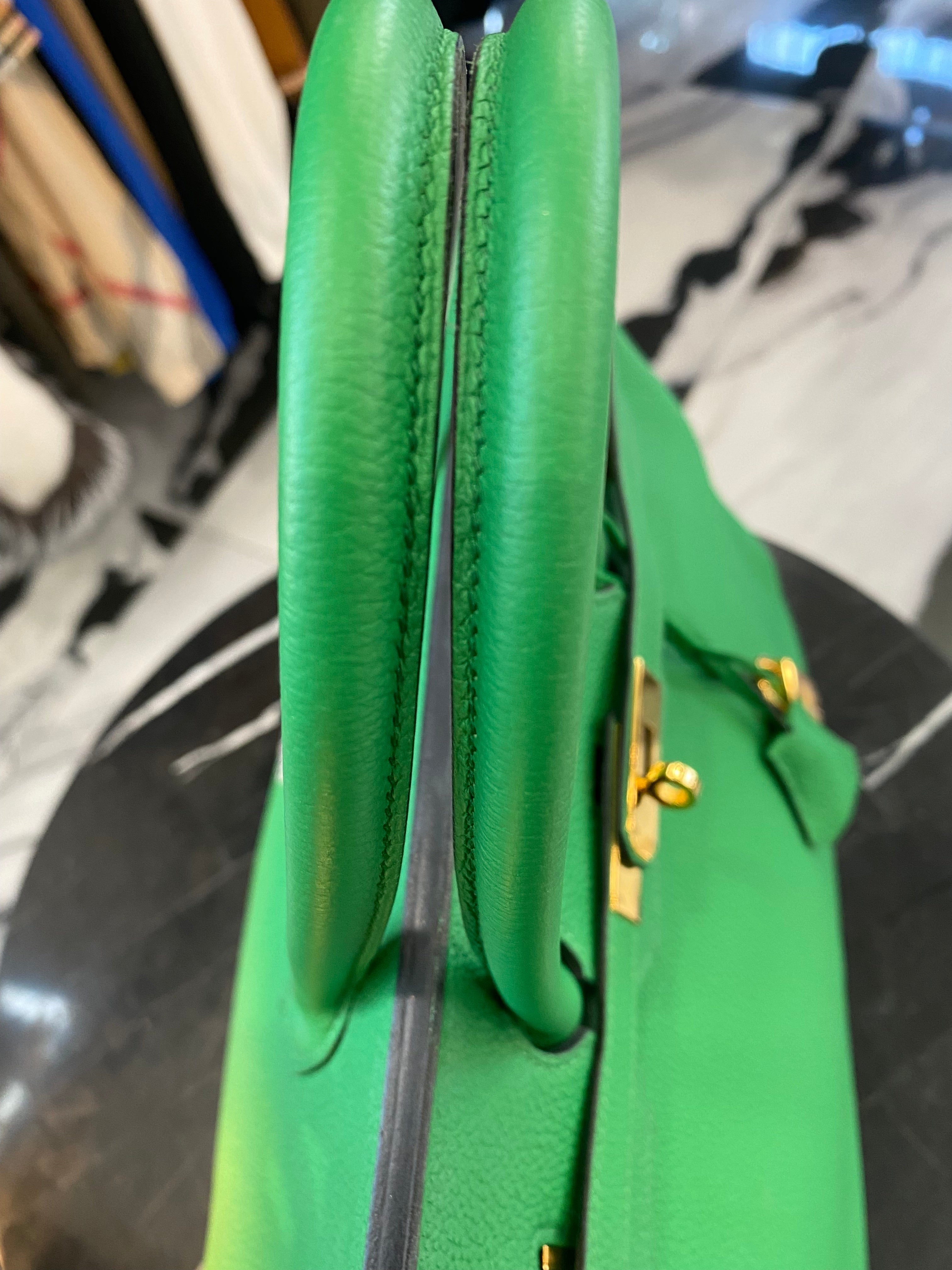 HERMÈS BIRKIN 35 BAMBOO TOGO LEATHER HANDBAG