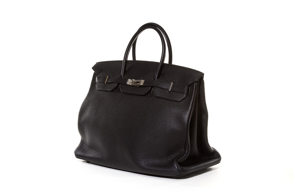 HERMÈS BIRKIN 40 CLEMENCE LEATHER PALLADIUM HARDWARE
