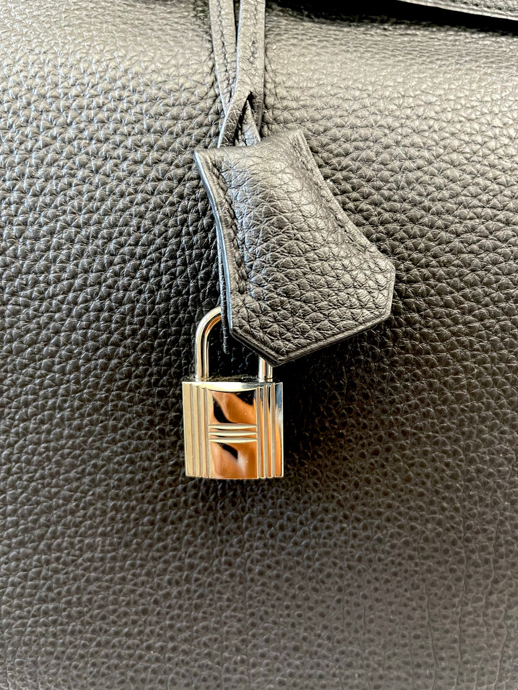 HERMÈS BIRKIN 40 CLEMENCE LEATHER PALLADIUM HARDWARE