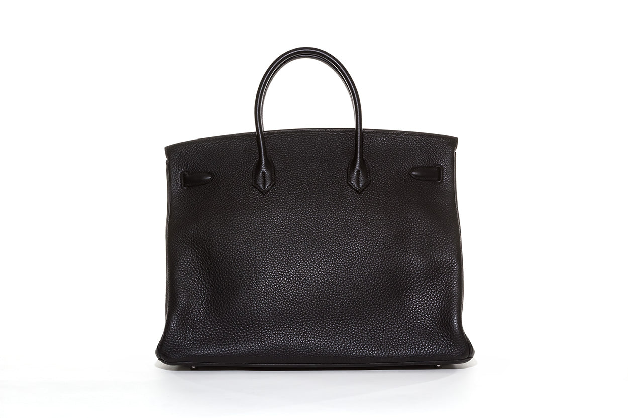 HERMÈS BIRKIN 40 CLEMENCE LEATHER PALLADIUM HARDWARE