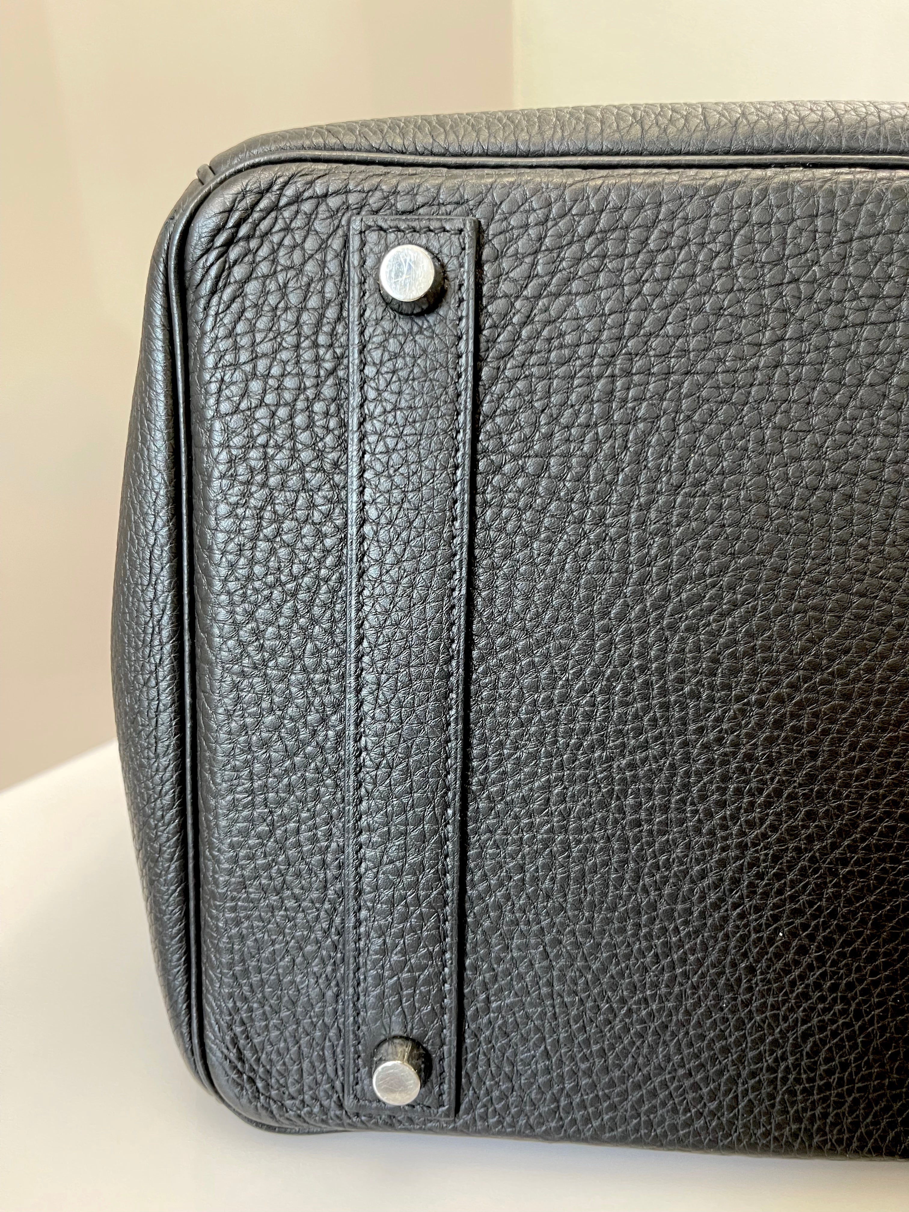 HERMÈS BIRKIN 40 CLEMENCE LEATHER PALLADIUM HARDWARE