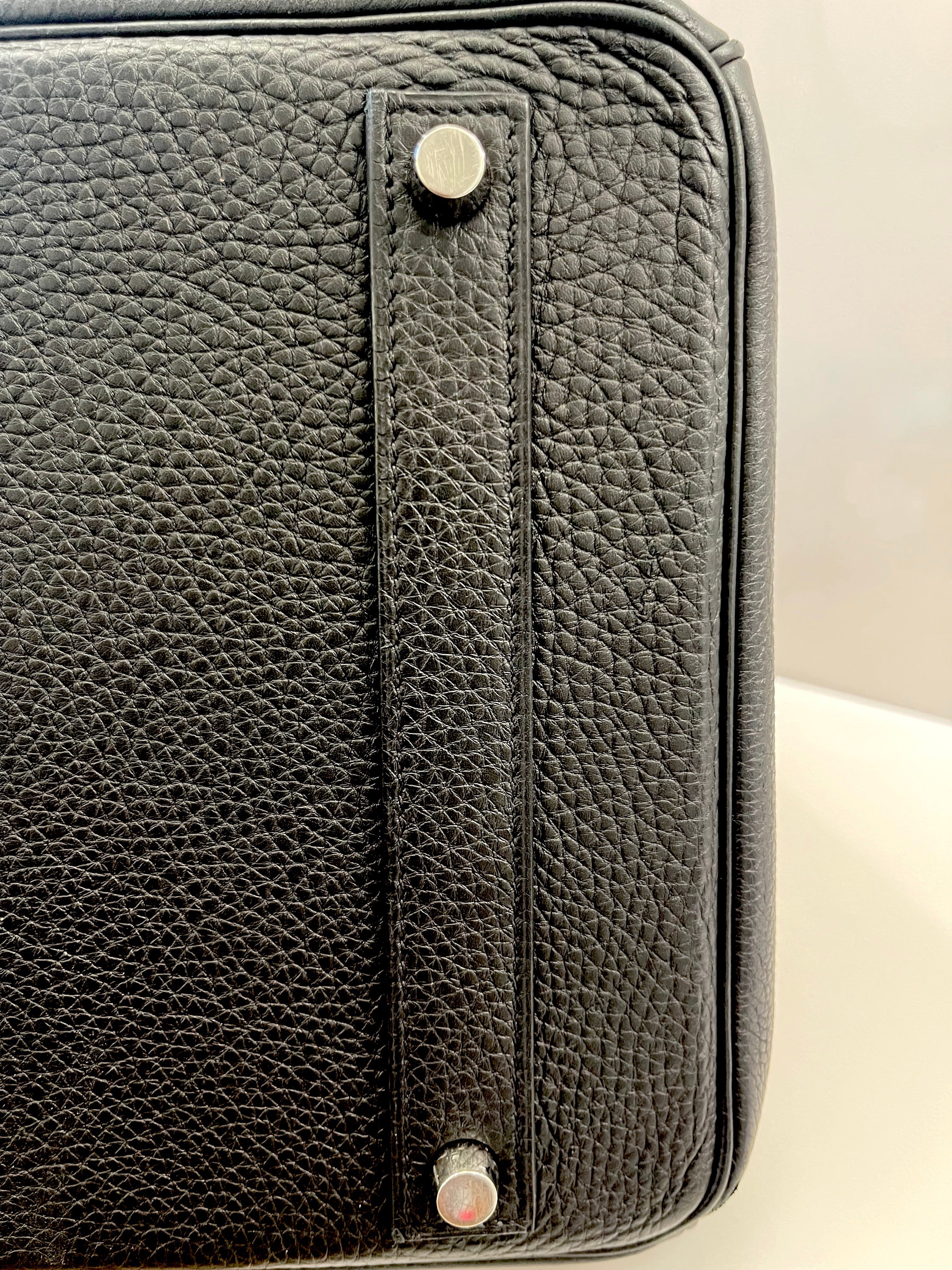 HERMÈS BIRKIN 40 CLEMENCE LEATHER PALLADIUM HARDWARE