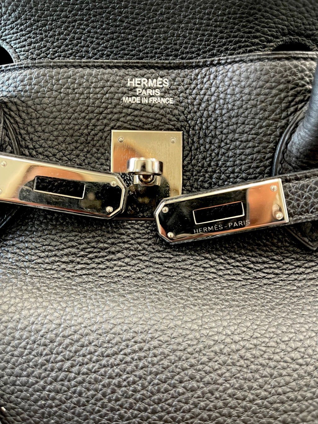 HERMÈS BIRKIN 40 CLEMENCE LEATHER PALLADIUM HARDWARE