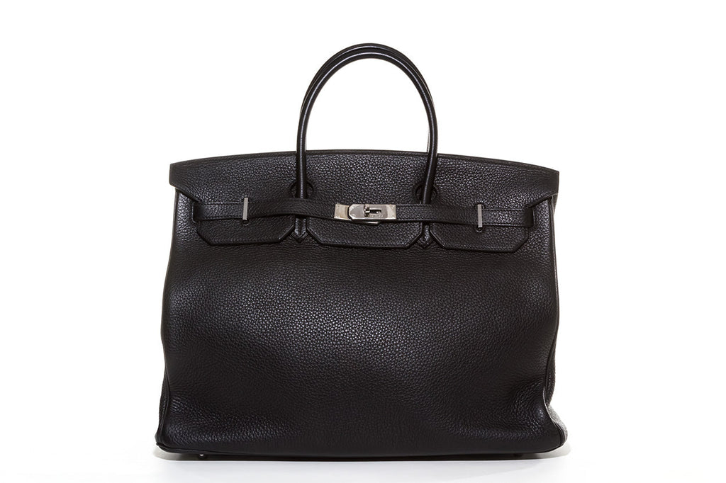 HERMÈS BIRKIN 40 CLEMENCE LEATHER PALLADIUM HARDWARE