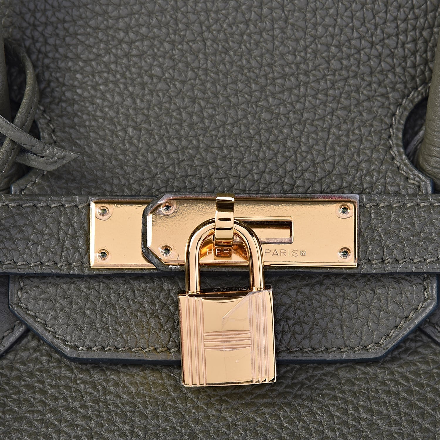 HERMÈS BIRKIN 35 TOGO LEATHER GOLD HARDWARE VERT OLIVE HANDBAG