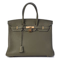 HERMÈS BIRKIN 35 TOGO LEATHER GOLD HARDWARE VERT OLIVE HANDBAG